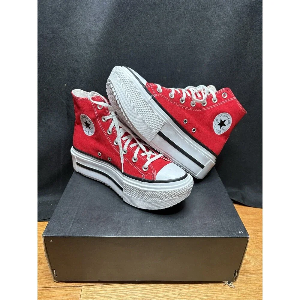 Converse Chuck Taylor Lift Double Stack Hi Womens 8 shoes Sneaker Red A15542C